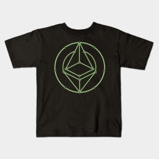 Ethereum Blockchain Wireframe Design Kids T-Shirt